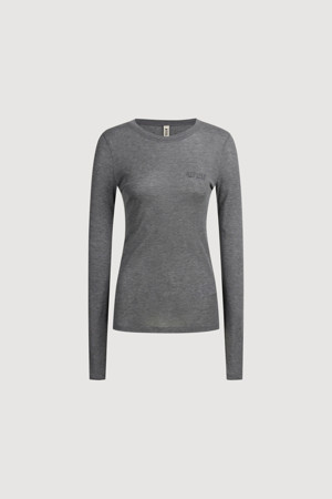 [Atelier] Mesh Slim Fit Long Sleeve T-shirt (melange grey)