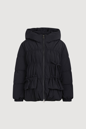 Ribbon Hoodie Down Jumper (black)