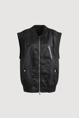 Leather Pocket Sleeveless Vest (black)