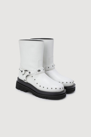 Stud Short Boots (white)