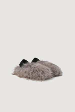 A-Fake Fur Clog(dark beige)