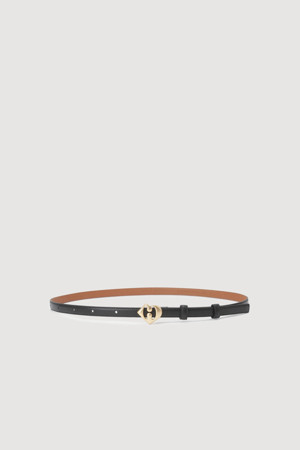 [Re-Order] Emblem Metal Decoration Slim Leather belt