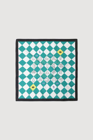 Square Checked Scarf (green)