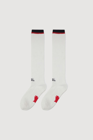 Lettering Point Knee Socks (ivory)