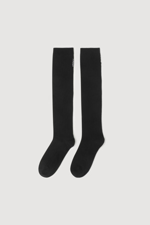 Tissue Ribbed Knee Socks (black)