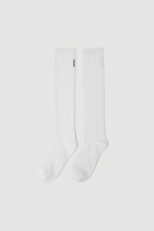 Tissue Ribbed Knee Socks (white)