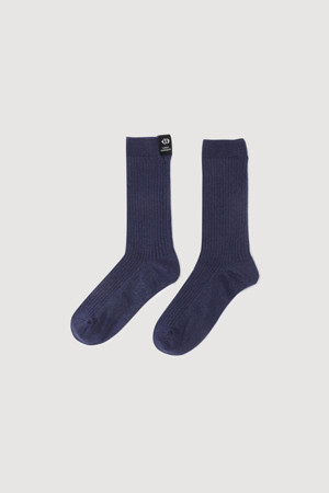 Label Decorated Metal Socks(navy)