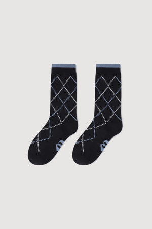 Argyle Pattern Socks(dark navy)