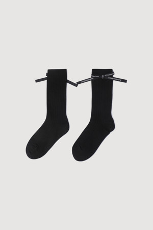 Ribbon Point Ribbed Socks(black)