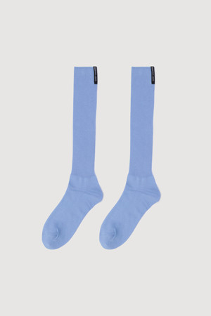 Label Point Knee Socks(blue)