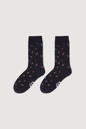 Flower Pattern Socks(navy)