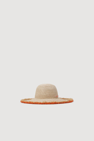 Color Block Wide brim Lapia Hat (beige)
