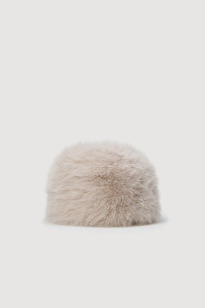Fake Fur Bucket Hat(light beige)