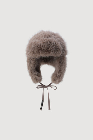 Fake Fur Earmuff Hat(dark beige)