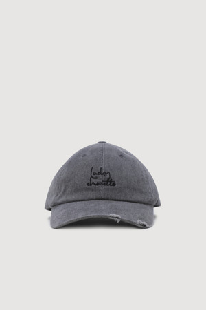 [Re-Order] Vintage Lettering Washing Ball Cap (grey)