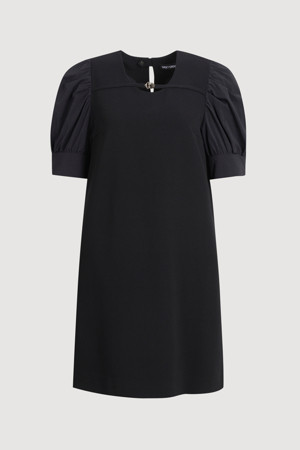 Puff Block Metal Symbol Dress (dark black)