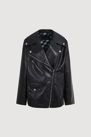 Leather Denim Mix Jacket (black)