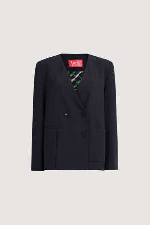 Fake Collar Over Fit Jacket