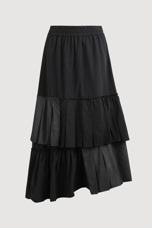 Texture Block Tired Skirt