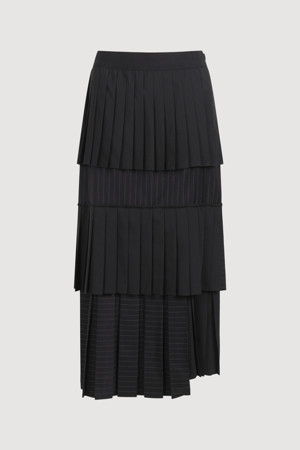 Pleated Layered Long Skirt
