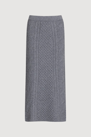 Casual Cable Slit Knit Skirt