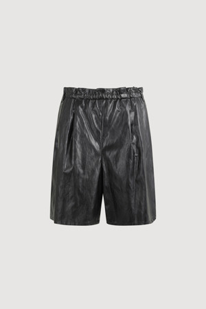 Fake Leather Banding Shorts
