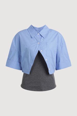 Sleeveless Top Layered Blouse