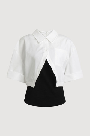Sleeveless Top Layered Blouse
