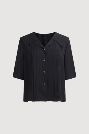 Pin Tuck Sailor Collar Blouse