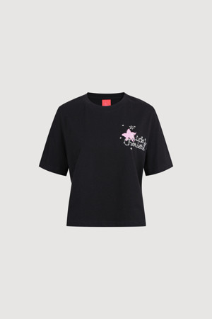 Back Print Crop Short-Sleeved T-shirt