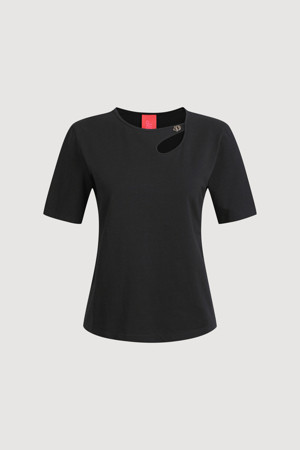 Hole Solid Short-sleeved T-shirt