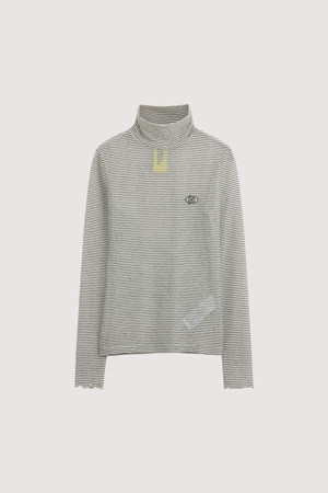 Stripe Tule High Neck T-shirt