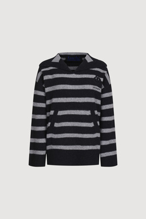 Stripe Sailor Collar Knit