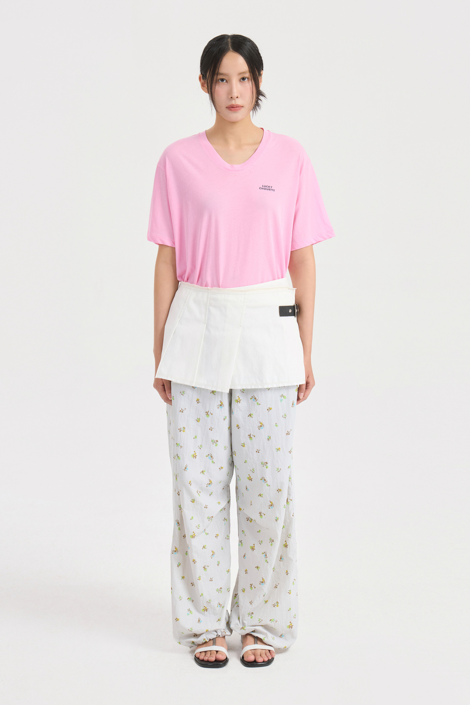 Loose Fit Half Sleeve T-shirt (pink)_LUCKY CHOUETTE - 코오롱몰