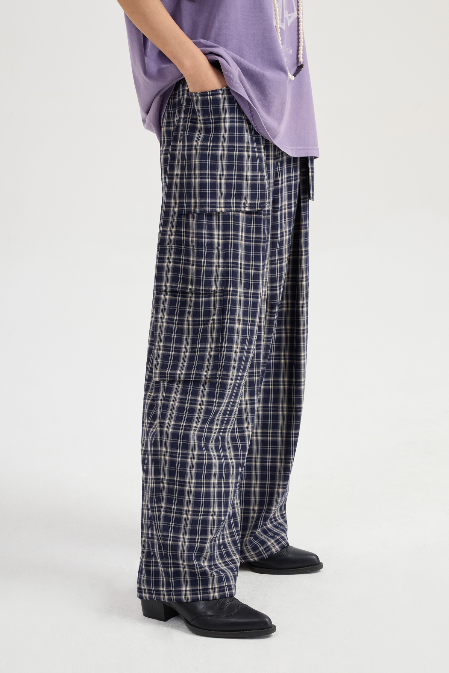 【BAON】Saiku check banding pants Pocket Point Check Back Banding Pants (multi color)_LUCKY