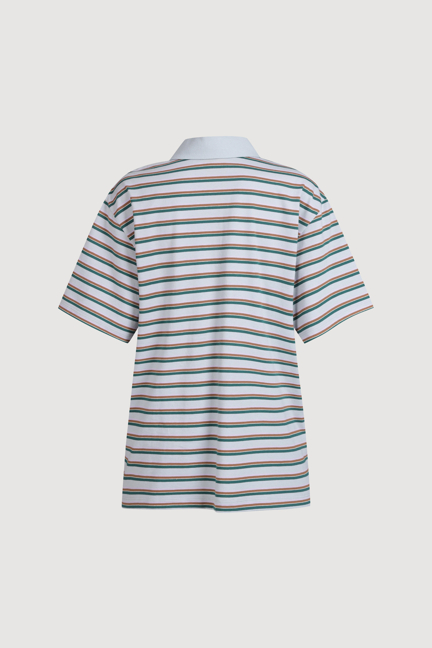 【KOOLOSET】Kitchi Stripe Collar Short Sleeve T-shirt LUCKY CHOUETTE] Stripe Loose-fit Collar Half T-shirt (mint)