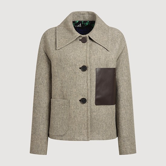 Linen Wool Cropped Coat