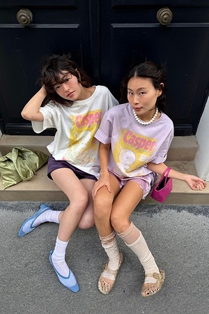 [CASPER X CHOUETTIES] Casper Graphic Loose Fit Short Sleeve T-Shirt (violet)