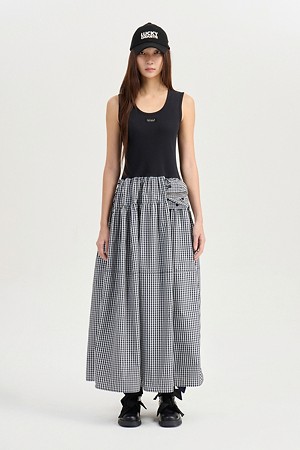 [Re-Order] [Atelier] Sleeveless Volume Long Dress (dark black)