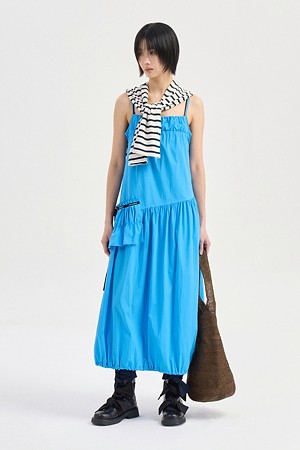 Hem Volume Slip Dress (blue)