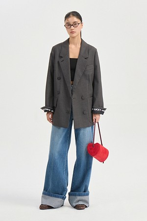Turn-Up Crease Denim Pants (blue)