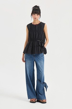 Ribbon Point Denim Pants (blue)