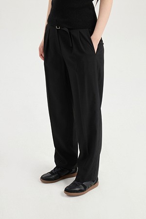 Belt Point Back Banding Pants (black)