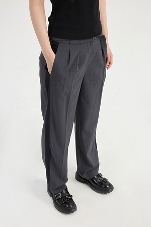 Belt Point Back Banding Pants (melange gray)