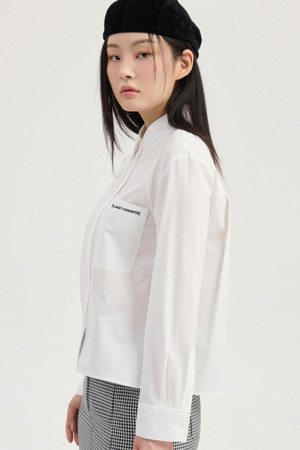 Cotton Cropped Shirts Blouse (white)