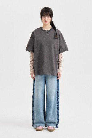 Color Dot Short Sleeve T-shirt (dark grey)