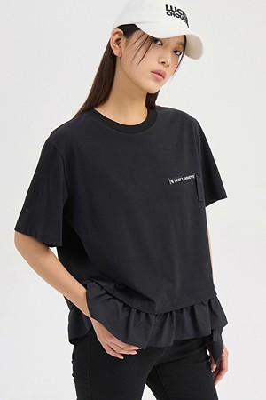 Woven Mix Short Sleeve T-shirt (black)