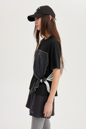 [Atelier] Frill Point Sleeveless T-shirts (black)