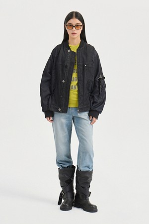 Denim Patch Aviation Jumper (black)