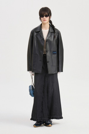 [Atelier] Solid Nappa Real Leather Jacket (black)